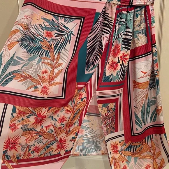 Zara Multicolor Tropical Print Midi Dress - Picture 4 of 5